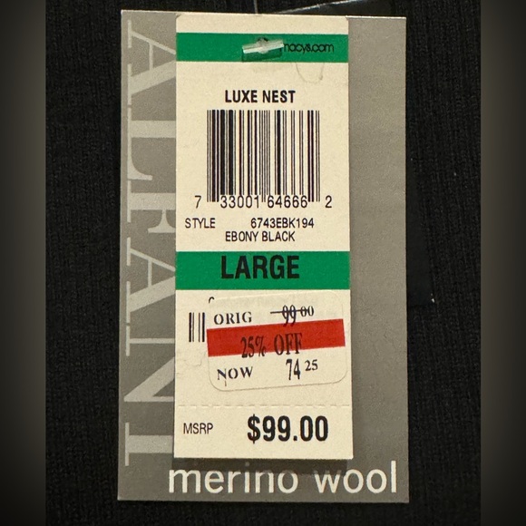 Alfani Merino Wool Sweater. Large NWT - Picture 8 of 8